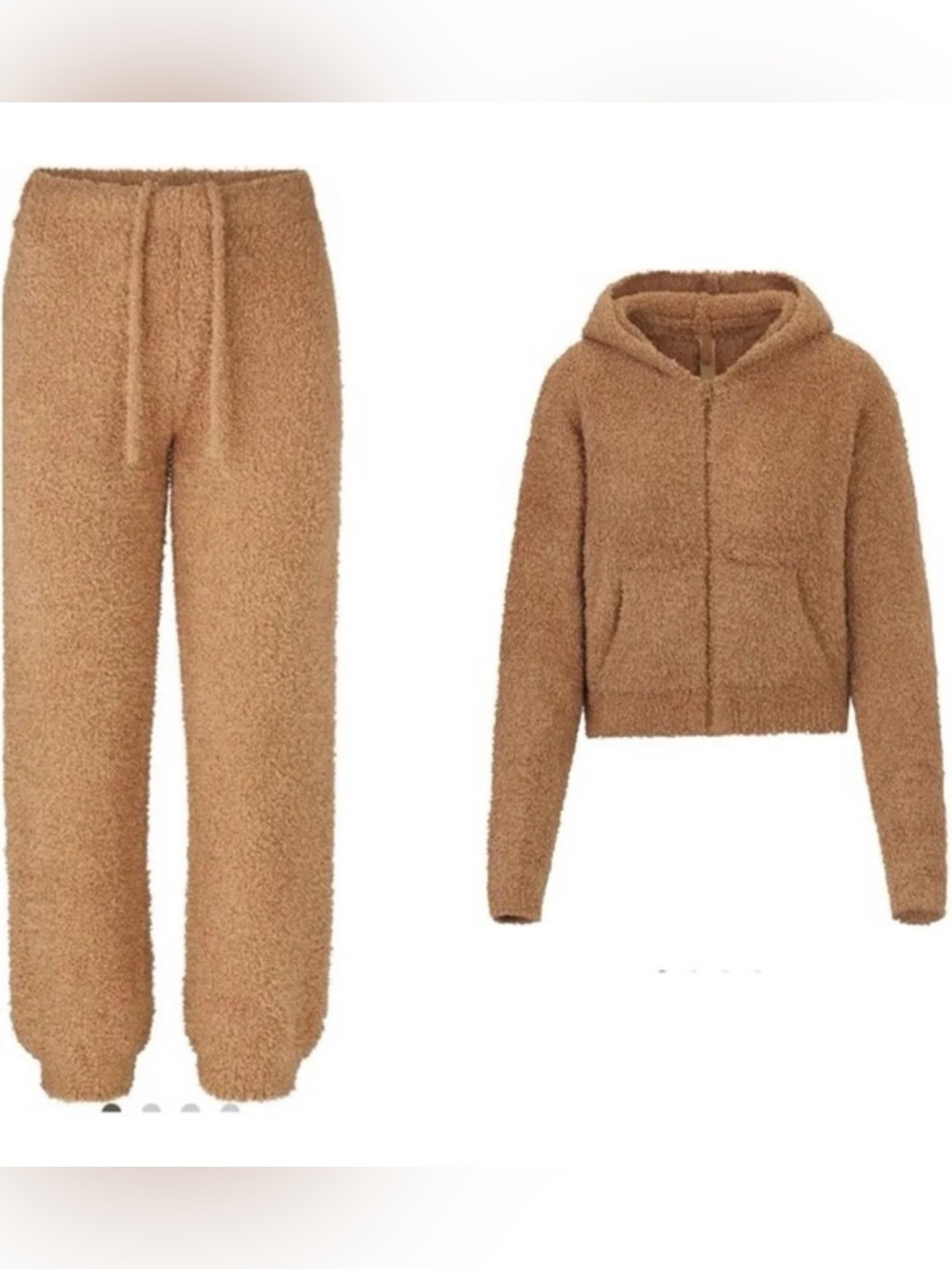 SKIMS Cozy Set Hoodie & Jogger in Camel S/M